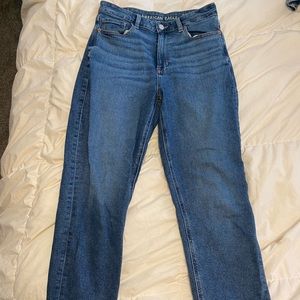 American eagle denim blue stretch mom jeans